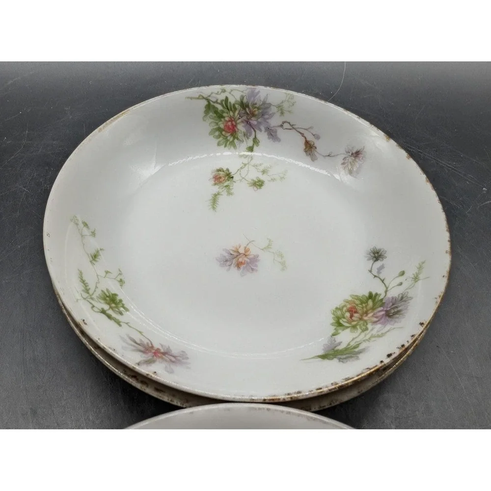 Antique C.F. Haviland Limoges GDA France Floral Berry Dessert Bowls Set of 4 5